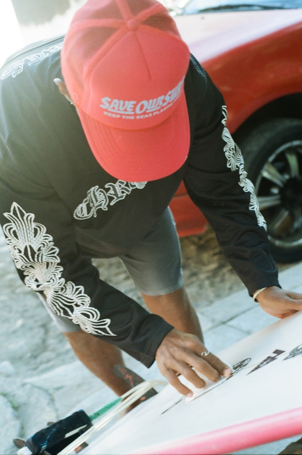 Red hot trucker hat