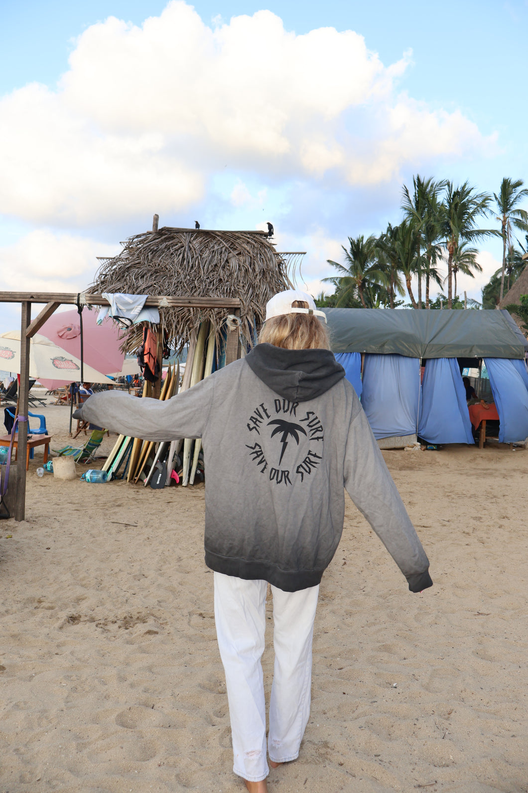 Vintage grey terry merch hoodie