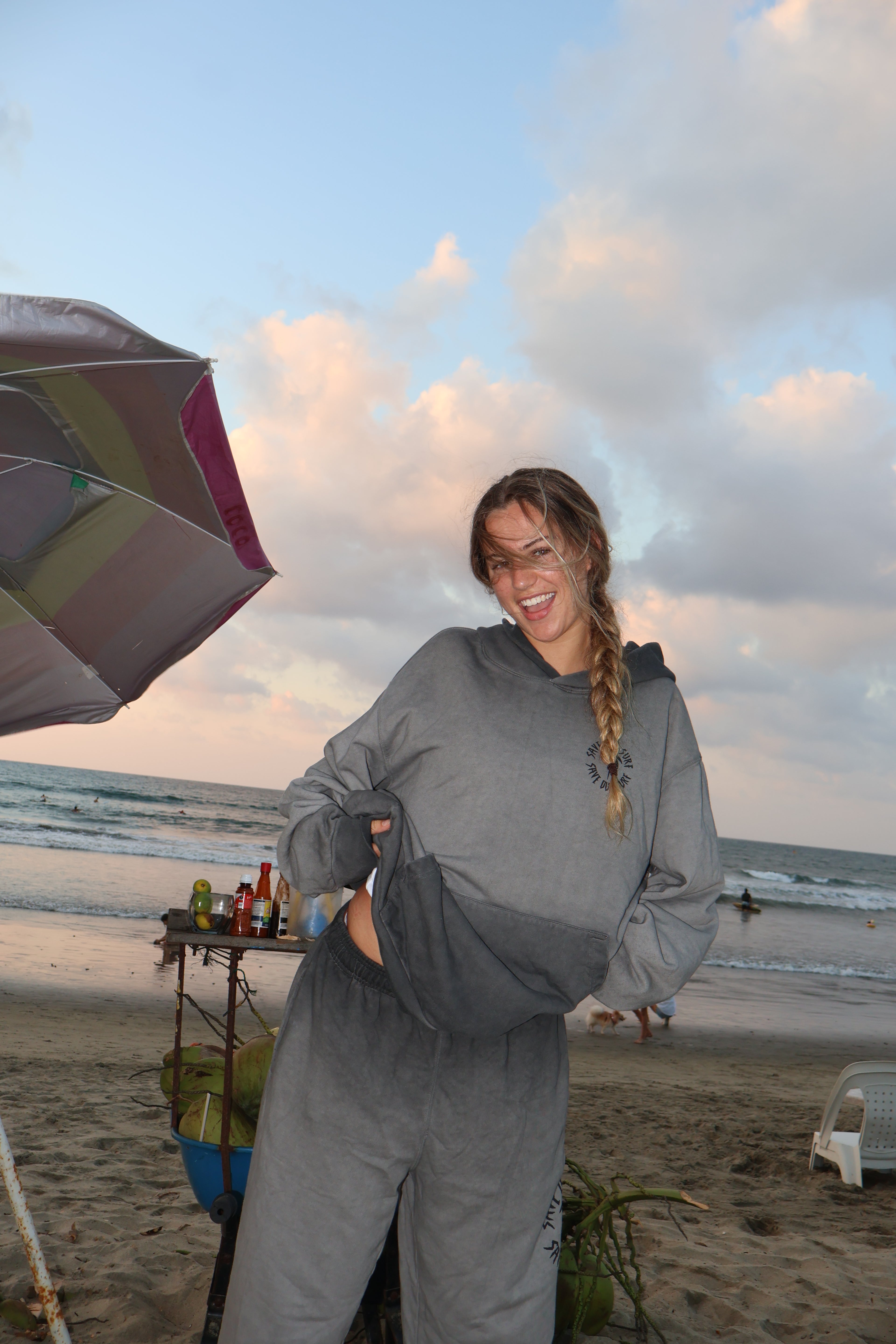 Vintage grey terry merch hoodie