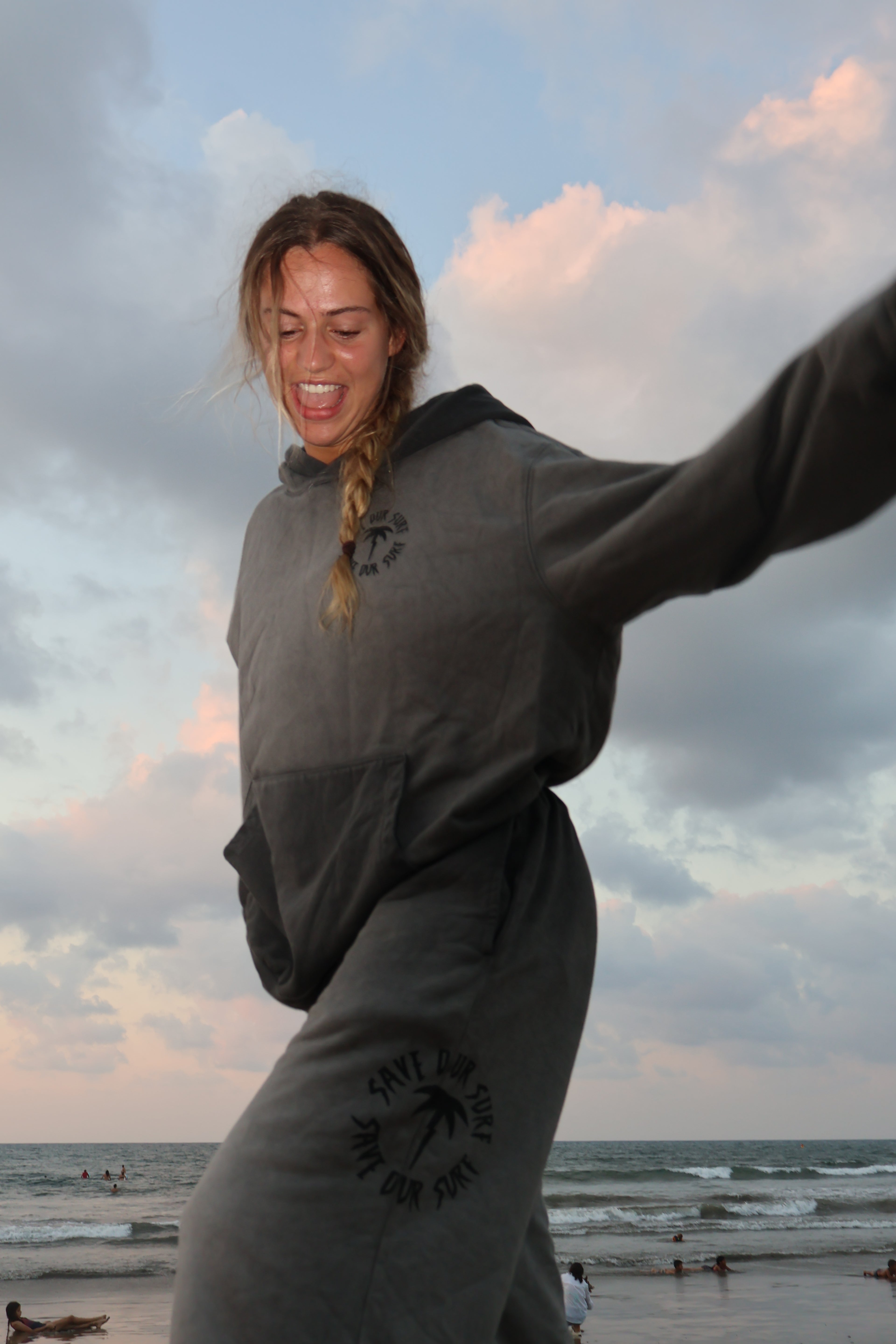 Vintage grey terry merch hoodie