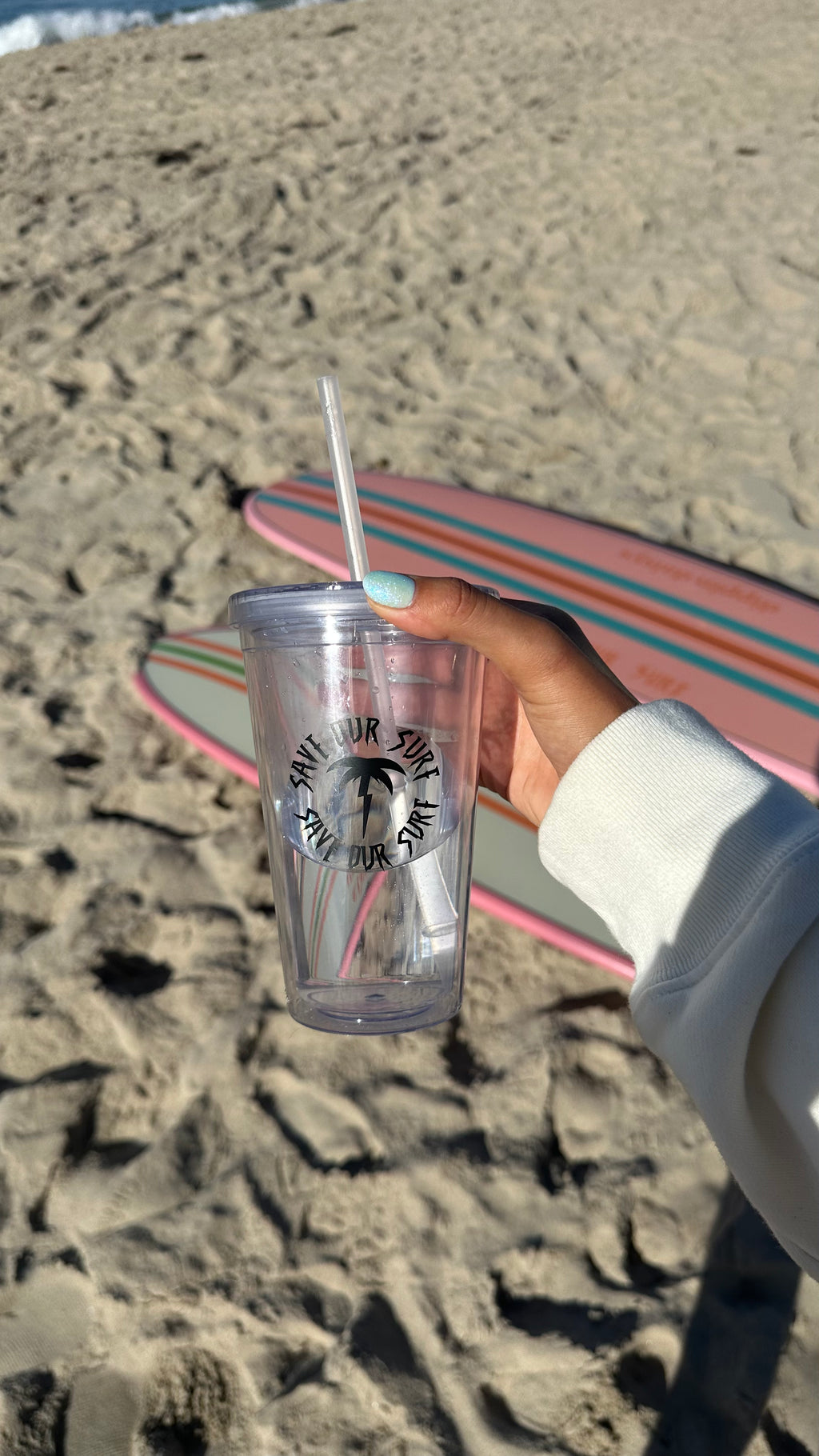 Save Our Surf Clear Tumbler
